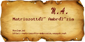 Matriszottó Ambrózia névjegykártya